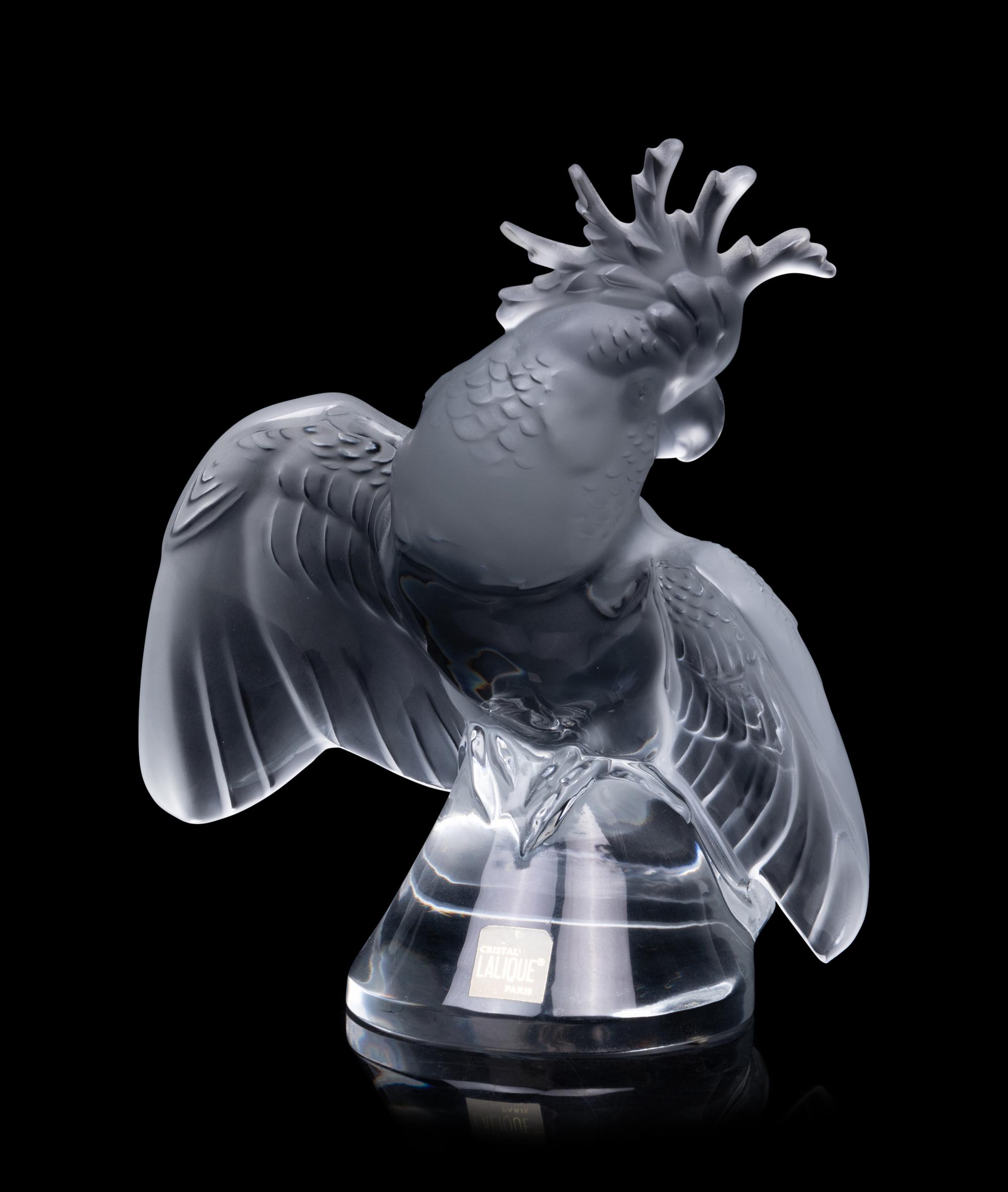 A Lalique Ara Cockatoo Sculpture