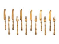 Two Cased Sets of Thai Bronze Flatware Articles