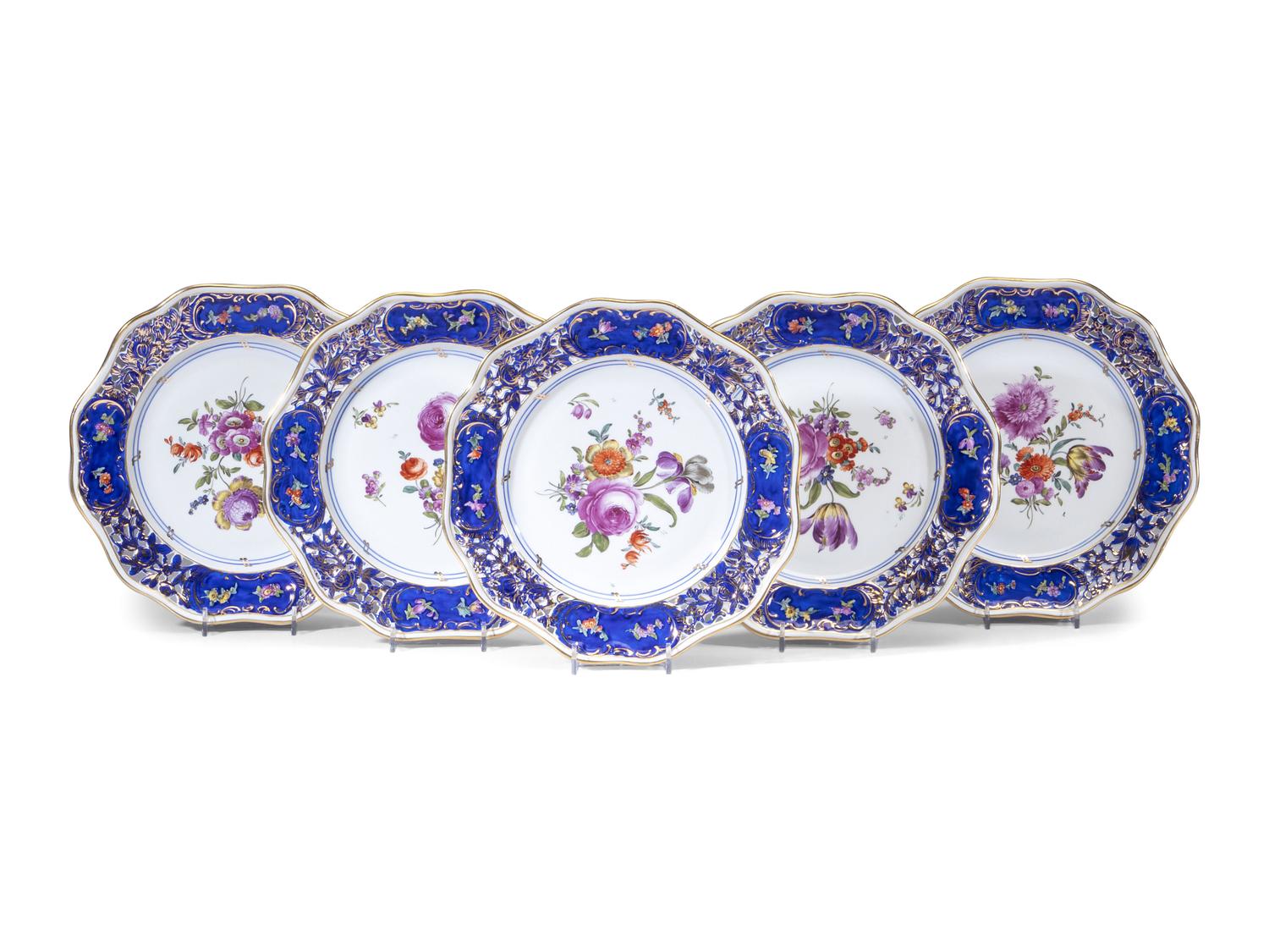Twelve Vienna Porcelain Reticulated Dinner Plates