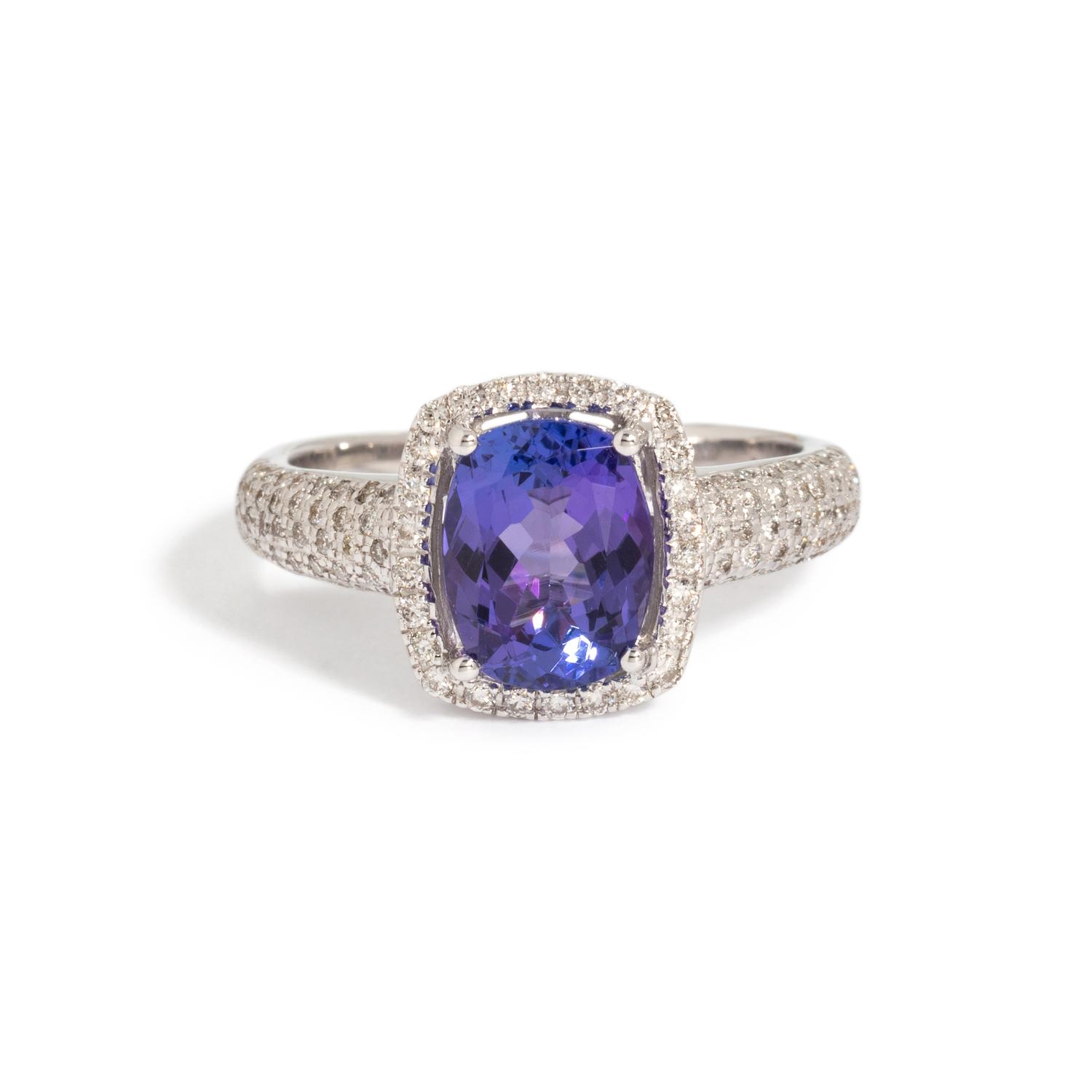 TANZANITE AND DIAMOND RING