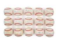 A Collection of 15 500 Home Run Club Member Single Signed Autograph Baseballs (JSA)