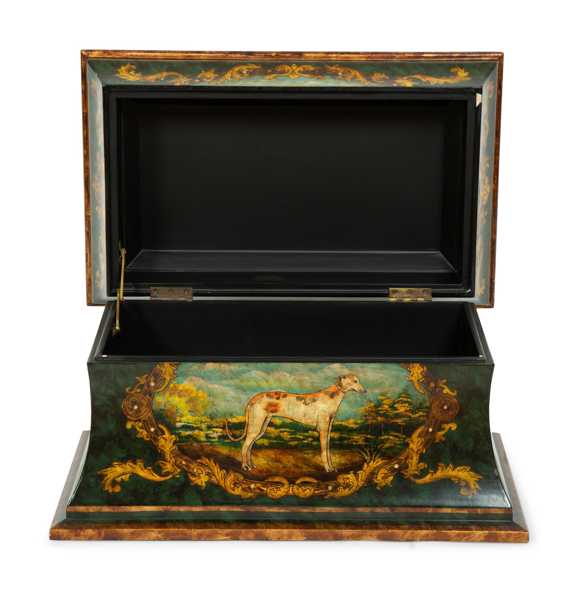 A Large Painted Wood Table Casket — LATE 20TH CENTURY