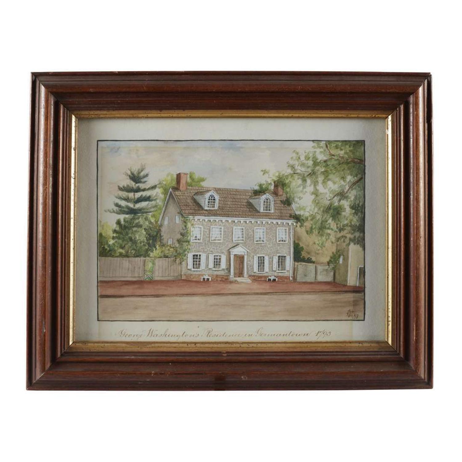 American School 19th century Three works: Germantown and Philadelphia Views