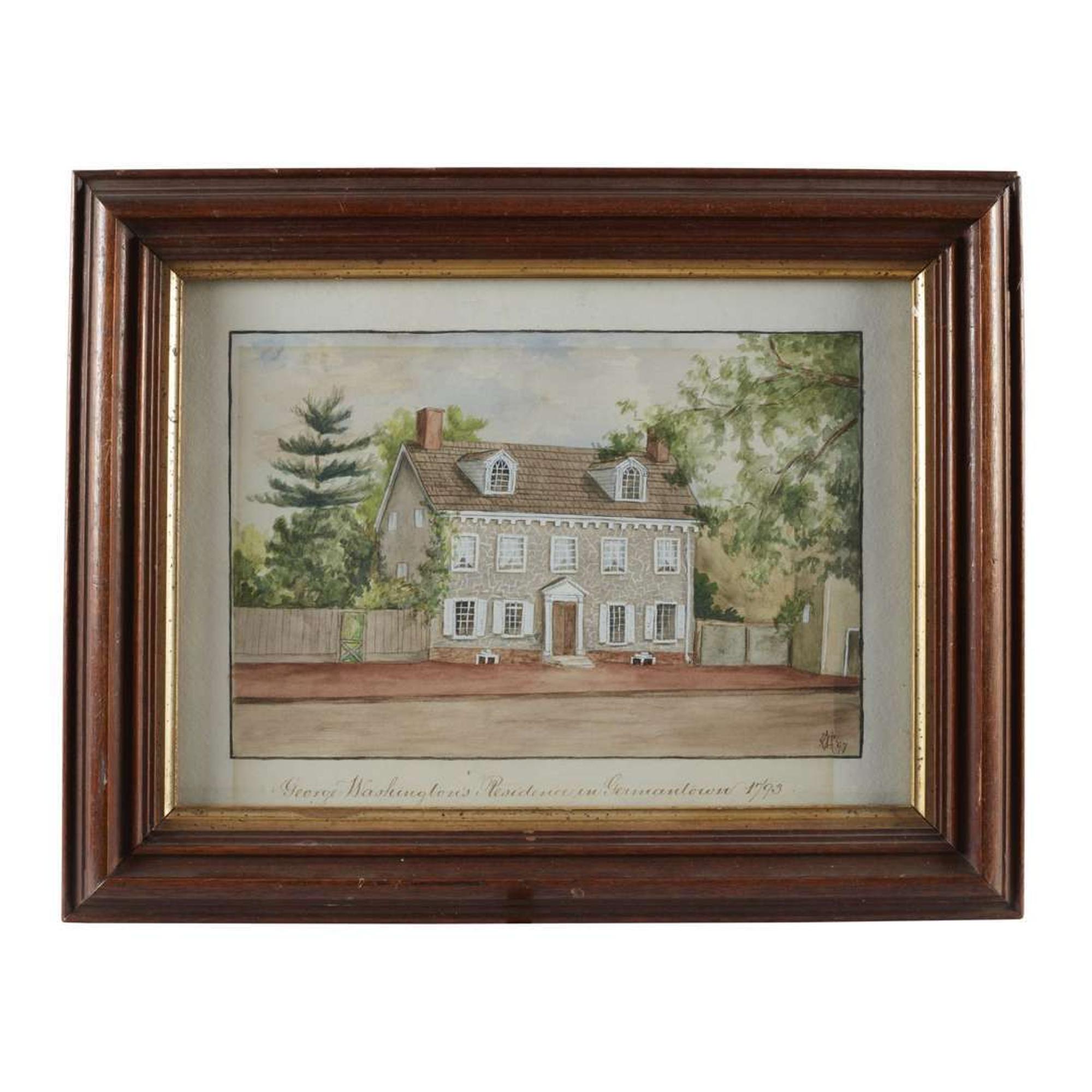 American School 19th century Three works: Germantown and Philadelphia Views