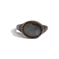 A Roman Silver and Chalcedony Finger Ring with the God Jupiter