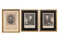Three Engraved Portraits of Marquis de Lafayette, James Madison, and James Monroe