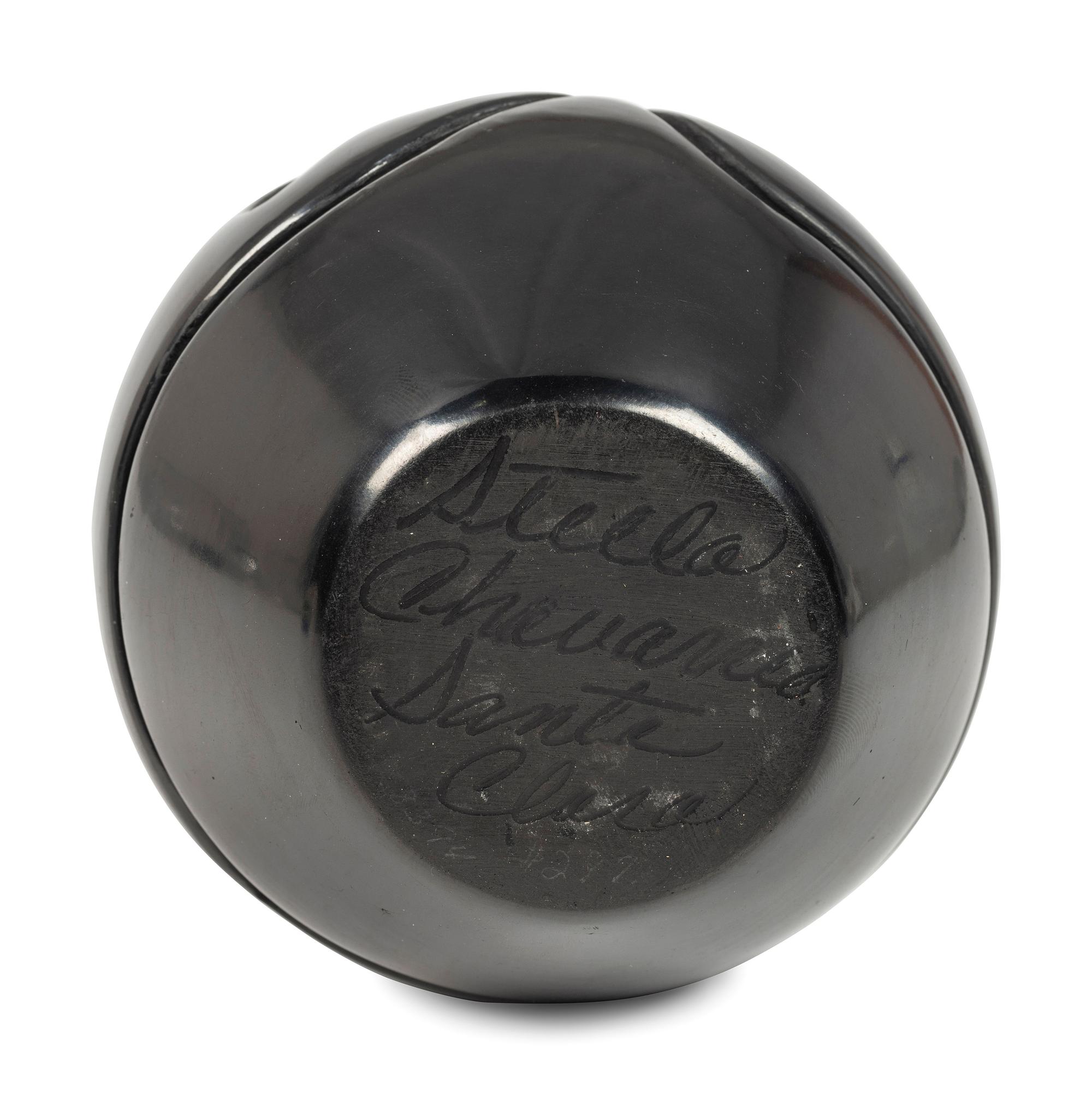 Carved Blackware Pottery Jar