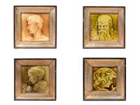 A Group of Four American Framed Tiles — 20TH CENTURY