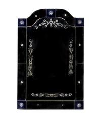 A Venetian Colored and Cut Glass Mirror