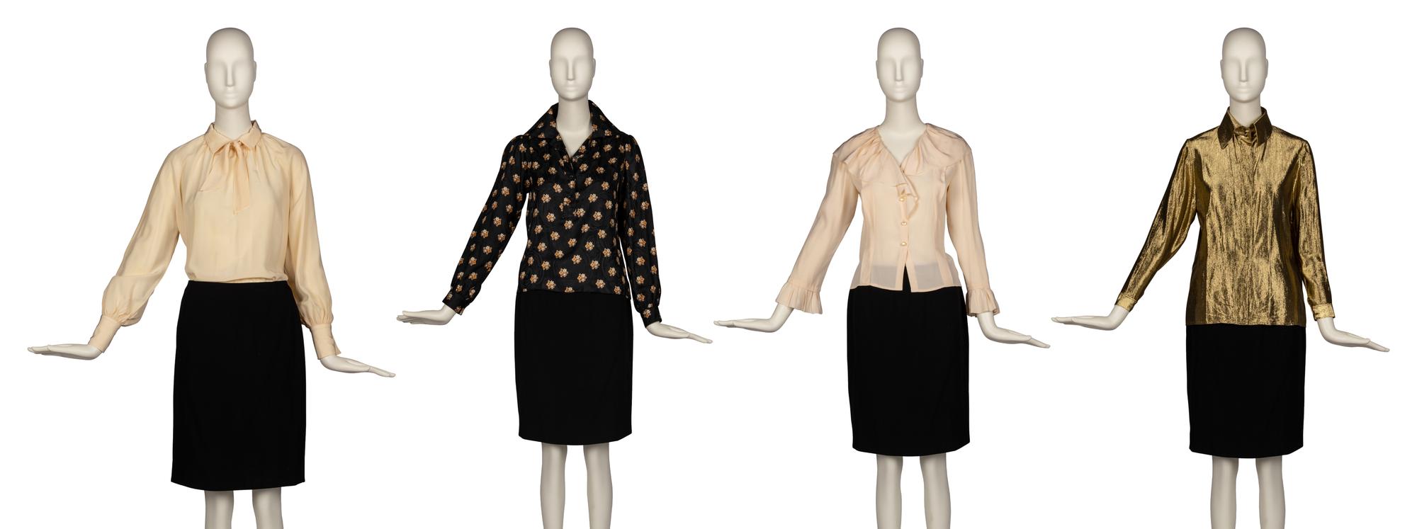 Four Blouses by Saint Laurent and Chloé, 1970-80s