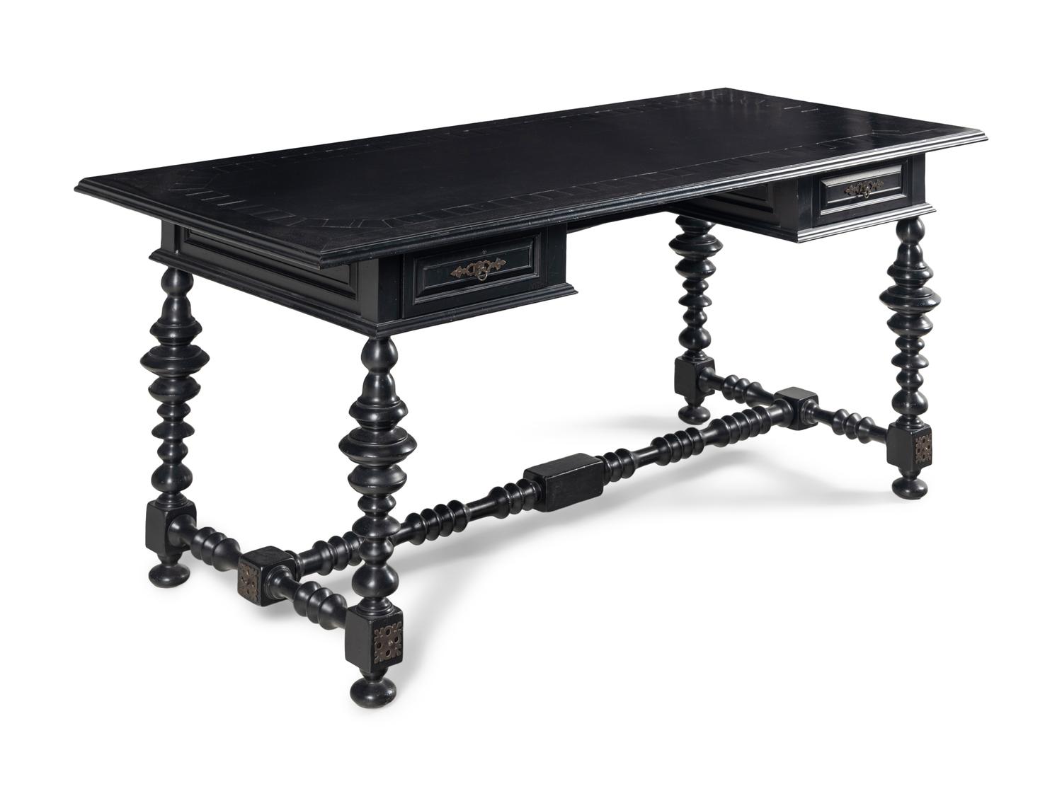 A Portuguese Style Ebonized Desk