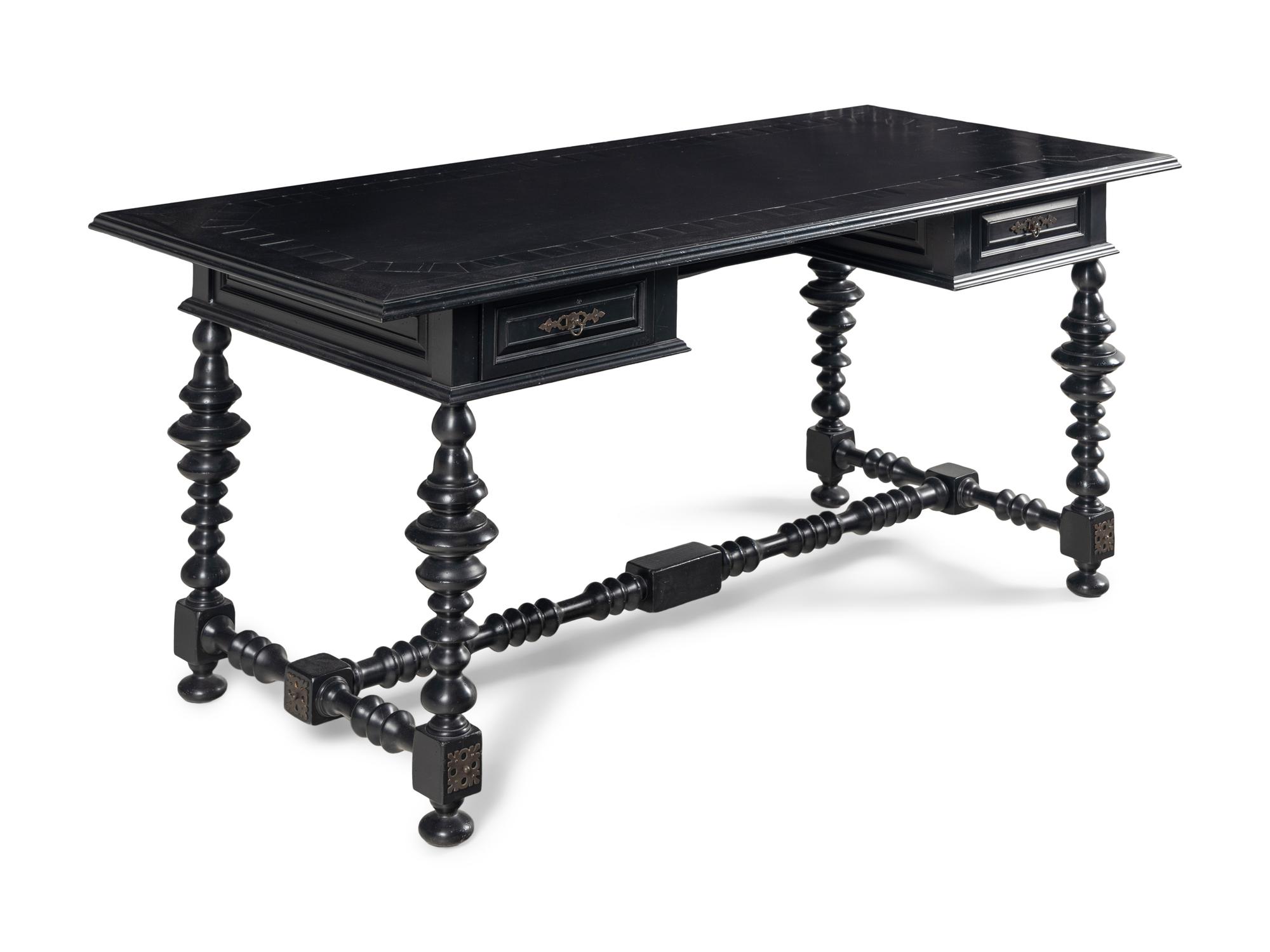 A Portuguese Style Ebonized Desk