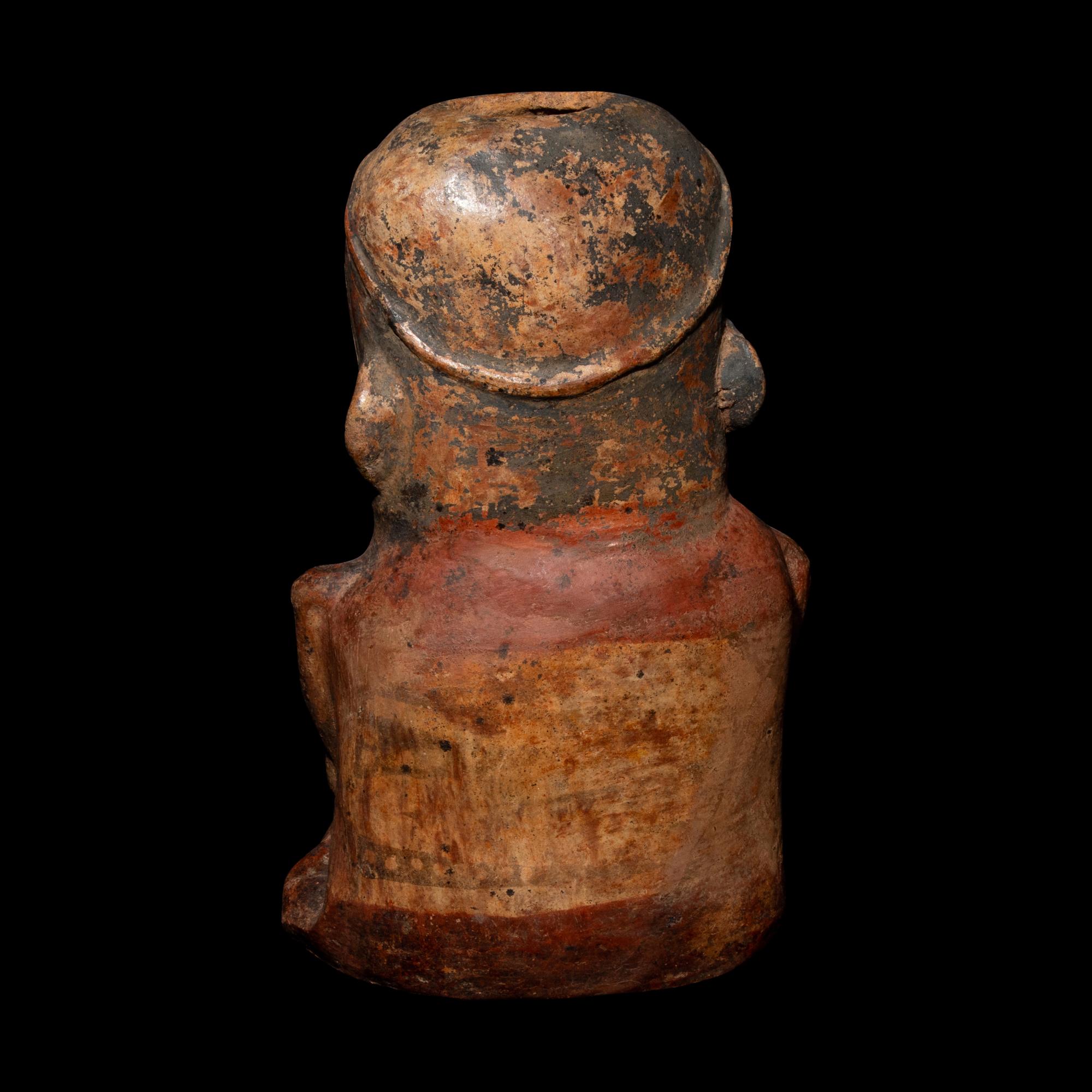A Cauca Funerary Vessel in the Form of a Seated Thinker (Pensador)