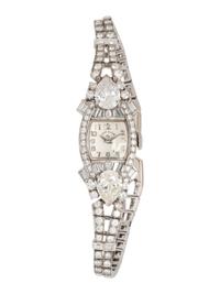 LADY ELGIN, PLATINUM AND DIAMOND WATCH