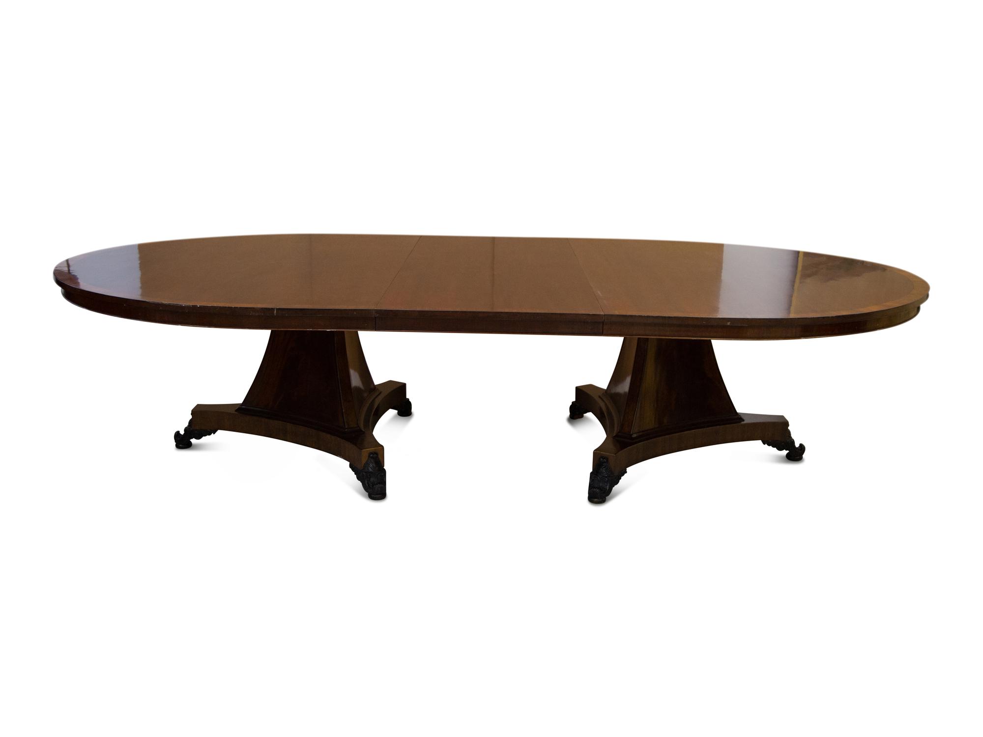 A Regency Style Mahogany Two Pedestal Dining Table