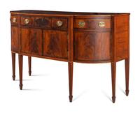 A Federal Inlaid and Figured Mahogany Sideboard