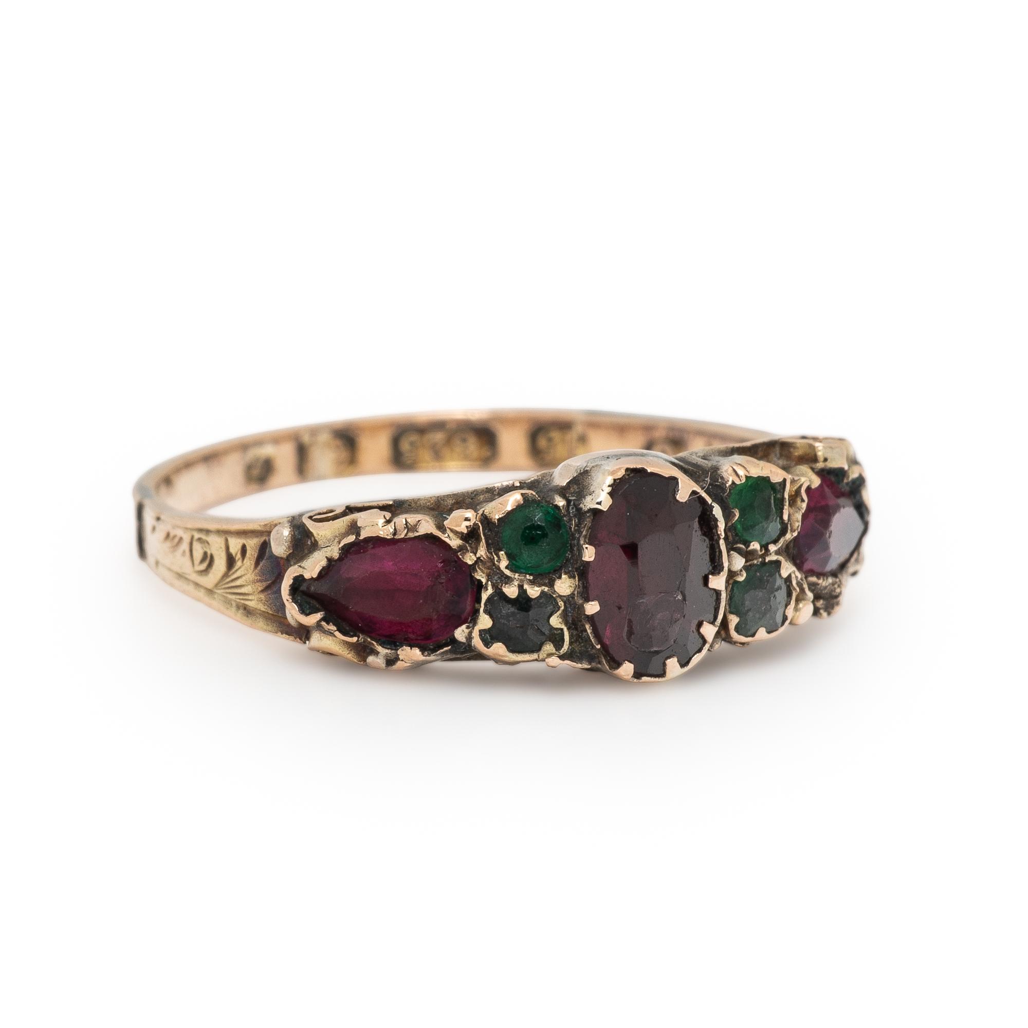 Georgian, Multigem and Yellow Gold Ring