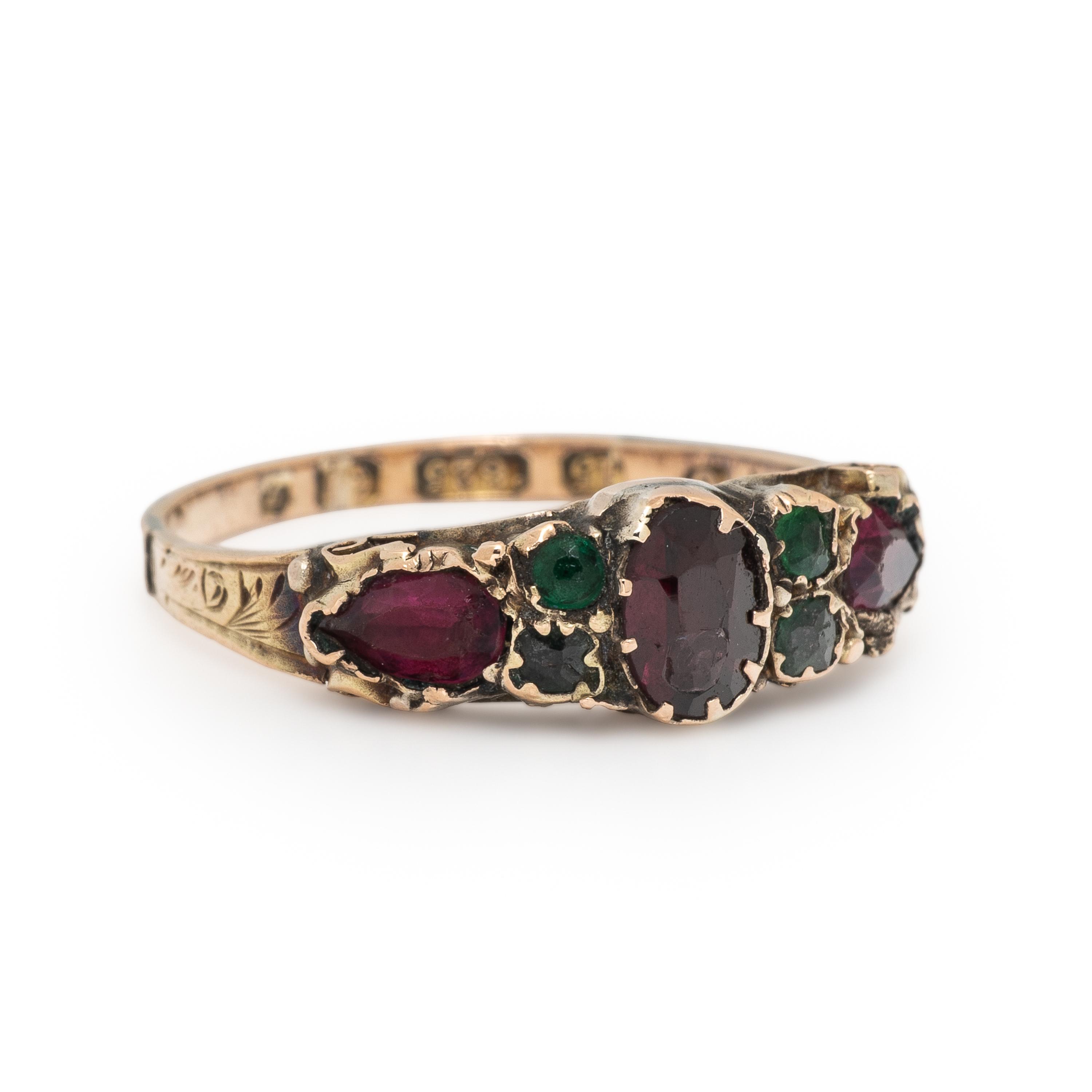 Georgian, Multigem and Yellow Gold Ring