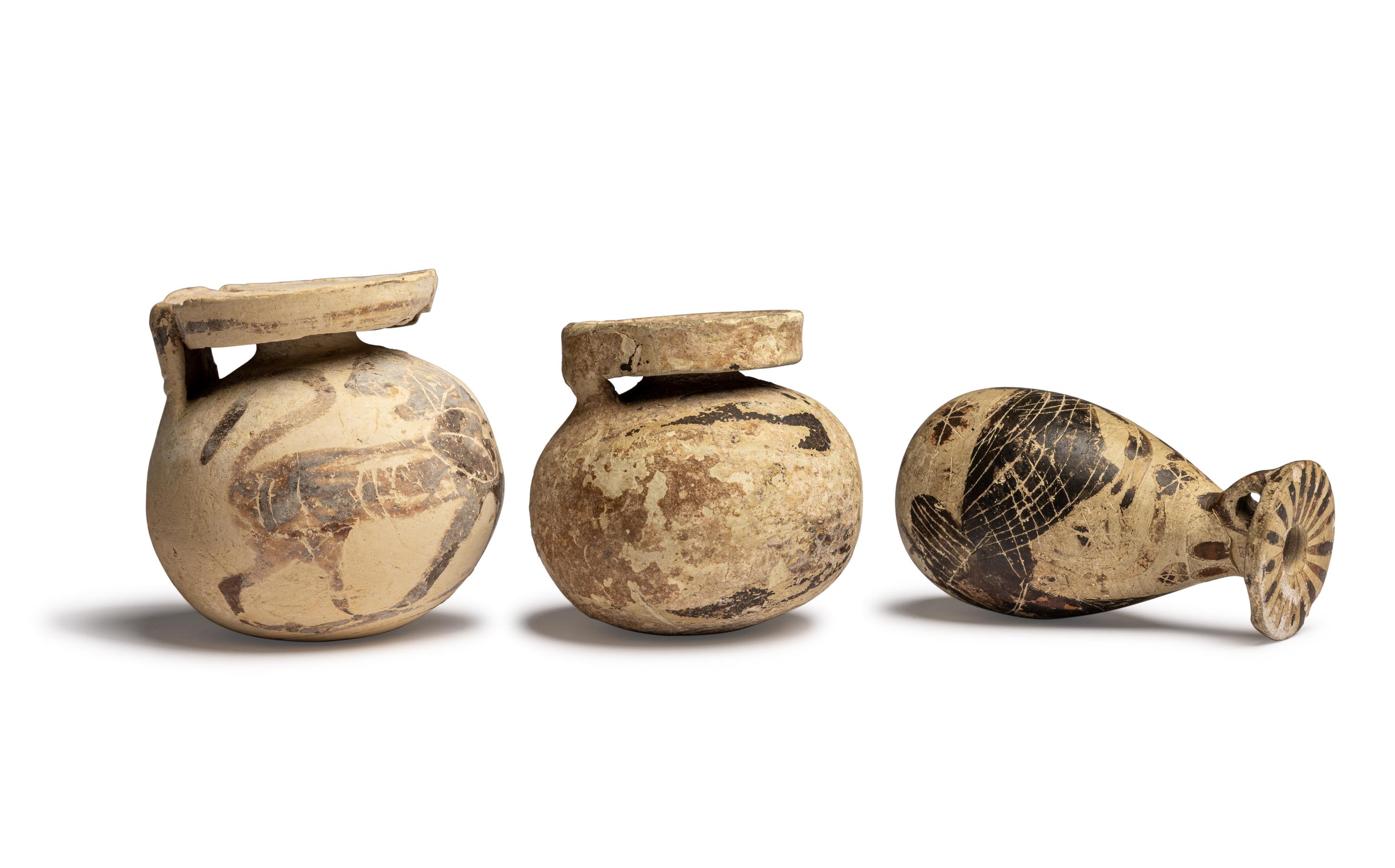 Three Corinthian Black-Figured Vessels