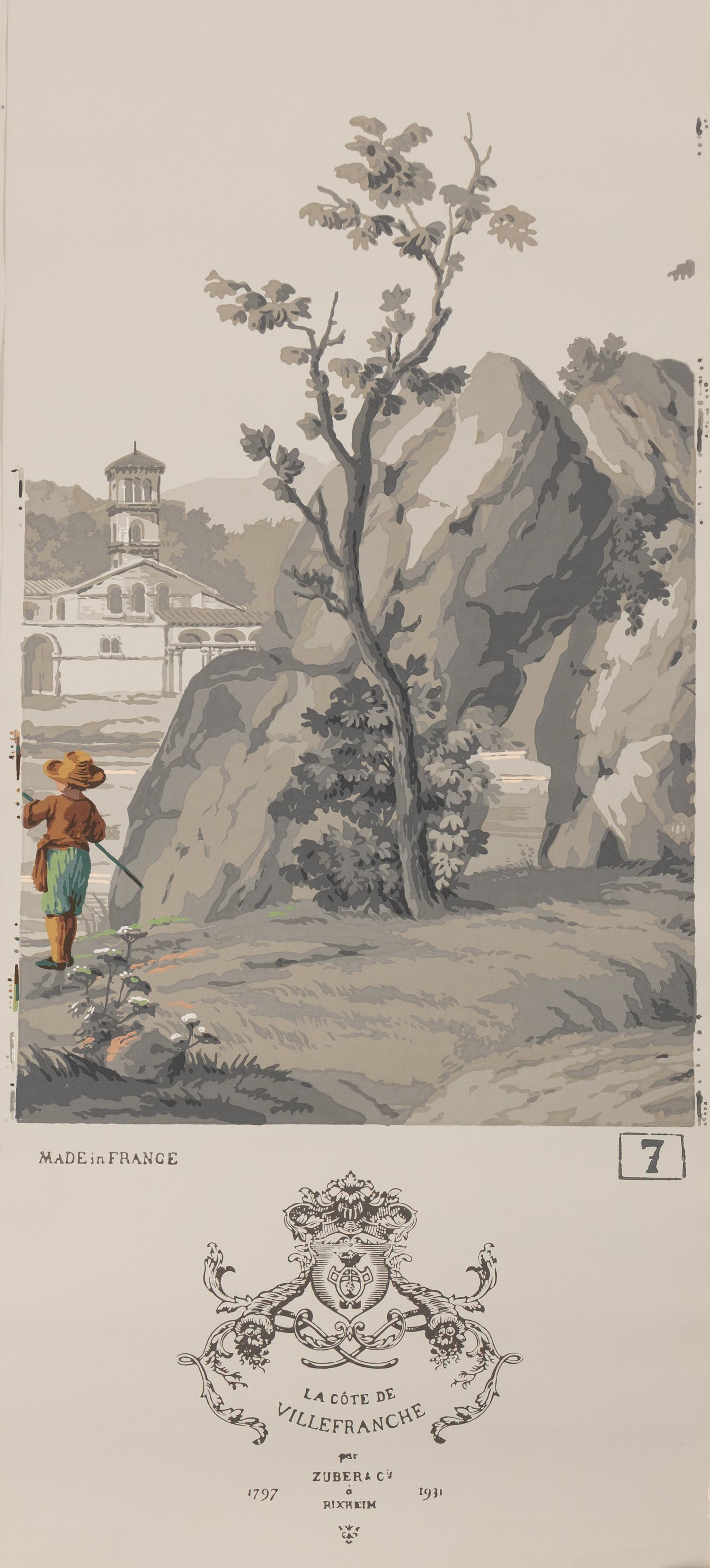 A Complete Set of Fourteen Zuber et Cie. La Cote de Villefranche Wallpaper Panels