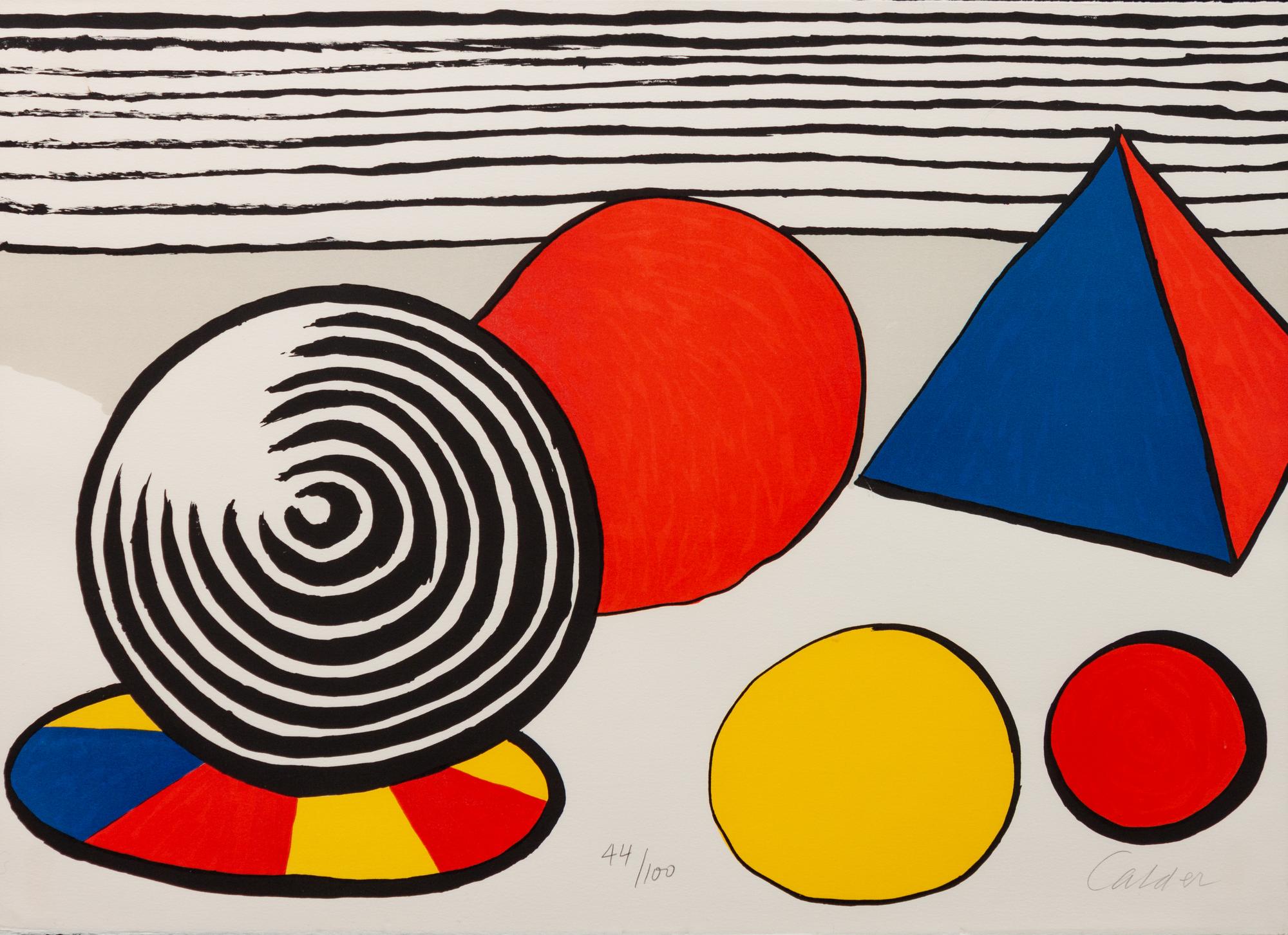 A pair of prints (Composition VII; Three Pyramids)