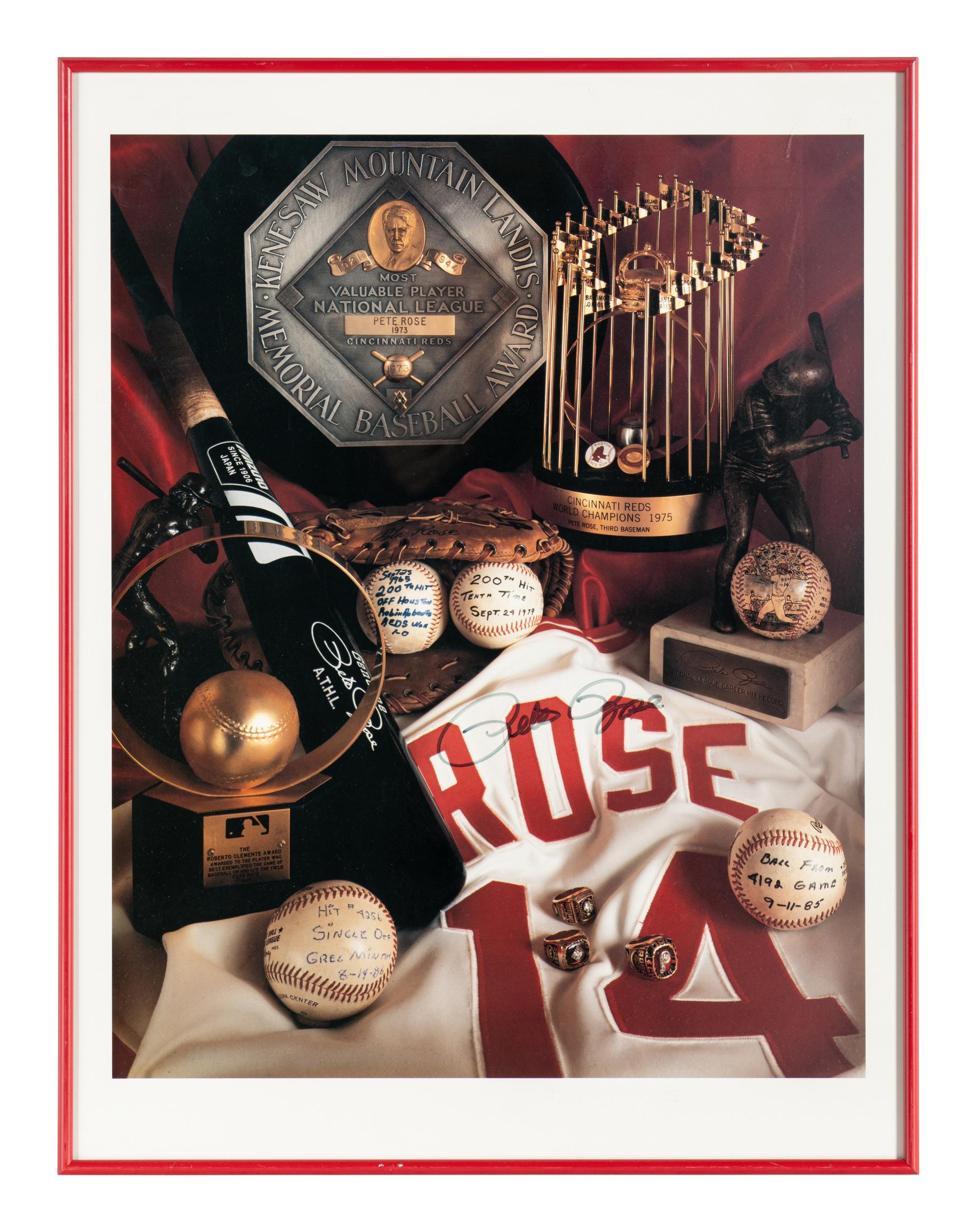 A Large Group of Pete Rose Items Including Multiple Autographs and Full Ticket from 4,192 Career Hit Game,