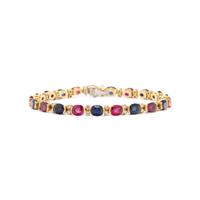 JULIUS COHEN, RUBY, SAPPHIRE AND DIAMOND BRACELET