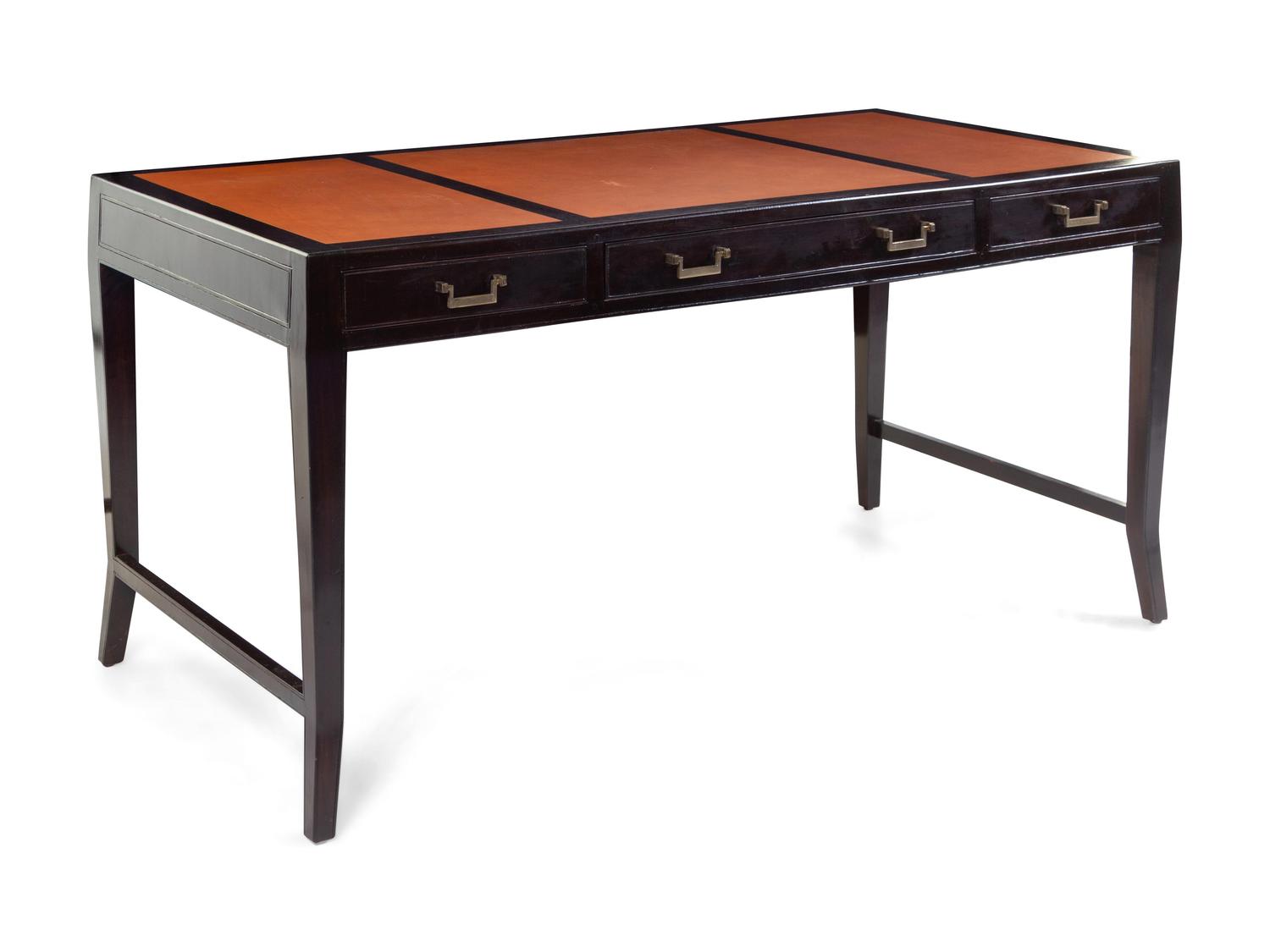 An Art Deco Style Leather-Inset Mahogany Writing Desk