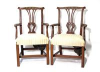 Pair of Chippendale carved mahogany armchairs possibly irish, circa 1770 and later