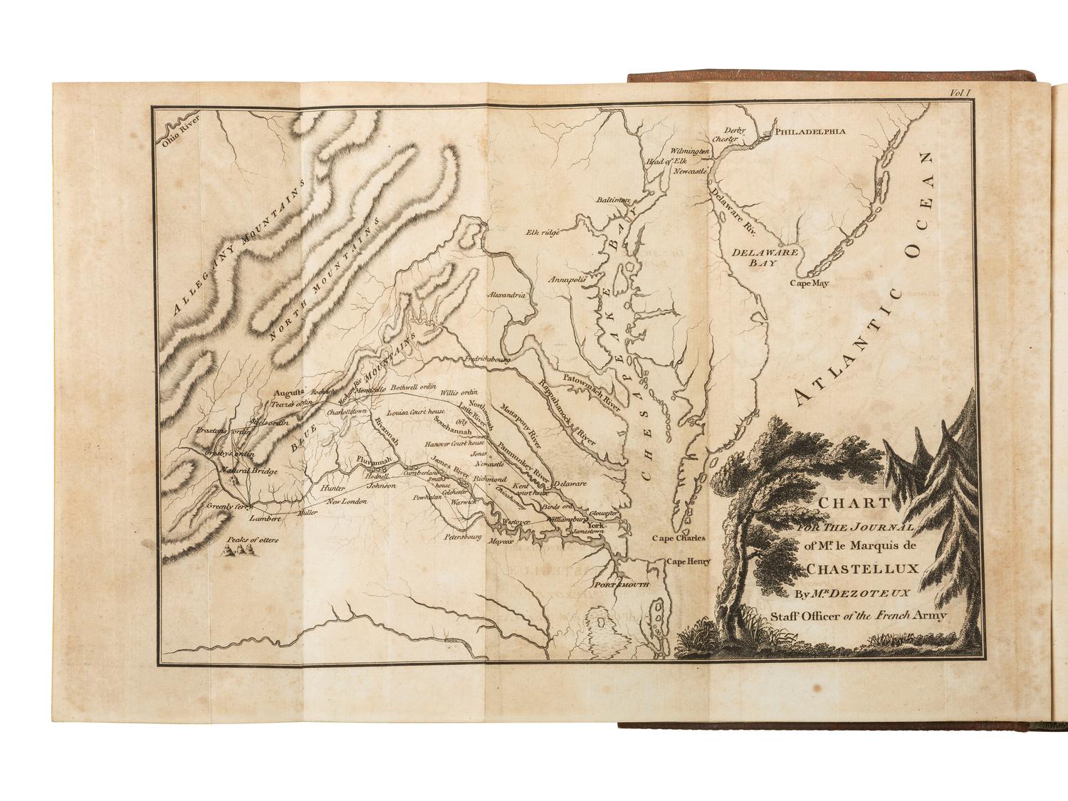American Travel, Exploration & Expansion CHASTELLUX, Franois Jean, Marquis de (1734-1788). Travels in North-America in the Years 1780, 1781, and 1782... translated from the French by an English Gentleman . London: G. G. J. and J. Robinson, 1787.