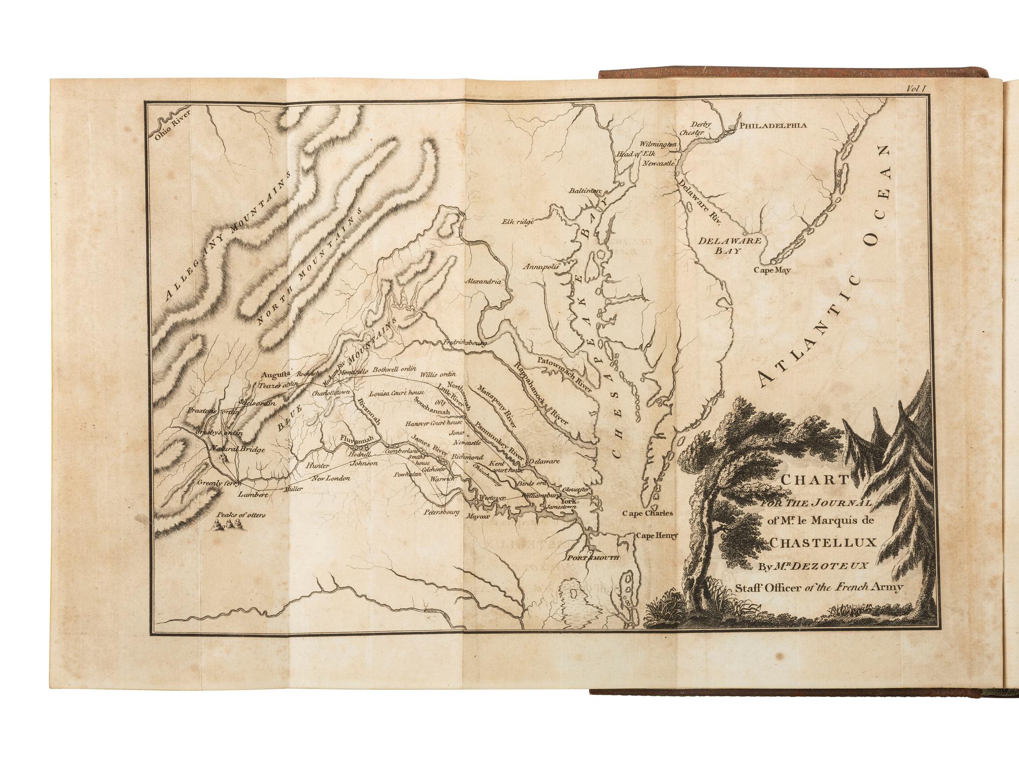 American Travel, Exploration & Expansion CHASTELLUX, Franois Jean, Marquis de (1734-1788). Travels in North-America in the Years 1780, 1781, and 1782... translated from the French by an English Gentleman . London: G. G. J. and J. Robinson, 1787.