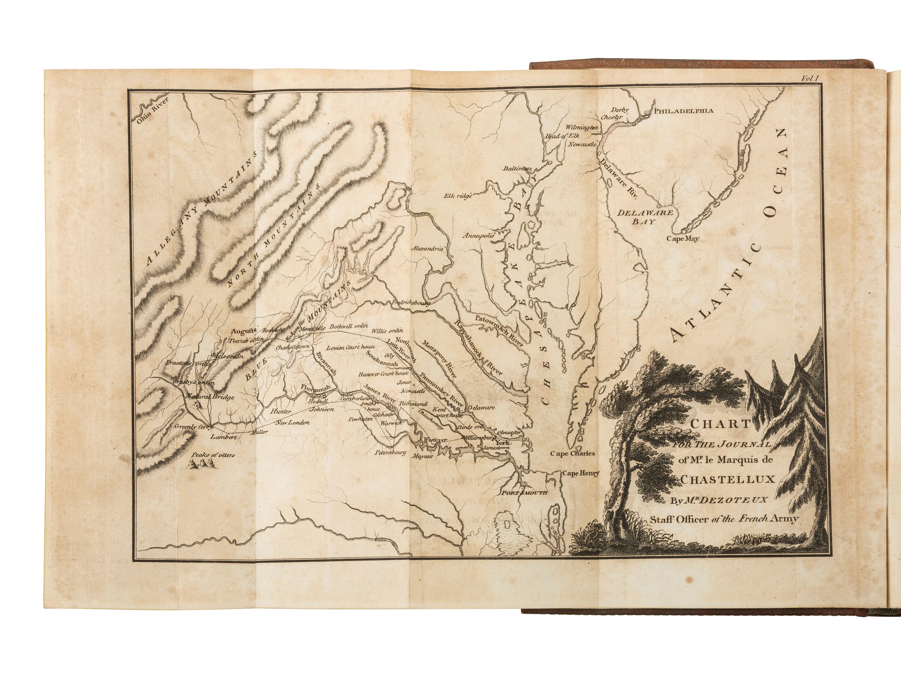 American Travel, Exploration & Expansion CHASTELLUX, Franois Jean, Marquis de (1734-1788). Travels in North-America in the Years 1780, 1781, and 1782... translated from the French by an English Gentleman . London: G. G. J. and J. Robinson, 1787.