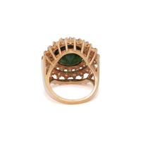 GREEN TOURMALINE AND DIAMOND RING