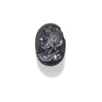 A Roman Hematite Ring Stone with a Male Portrait Head, Possibly the God Apollo