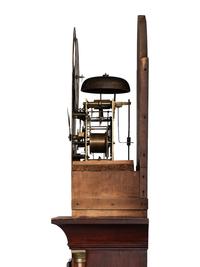 A Federal Inlaid Mahogany Tall Case Clock With Works by Frederick Wingate, Augusta, Maine