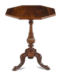 A German Mahogany and Grain-Painted Tripod Table