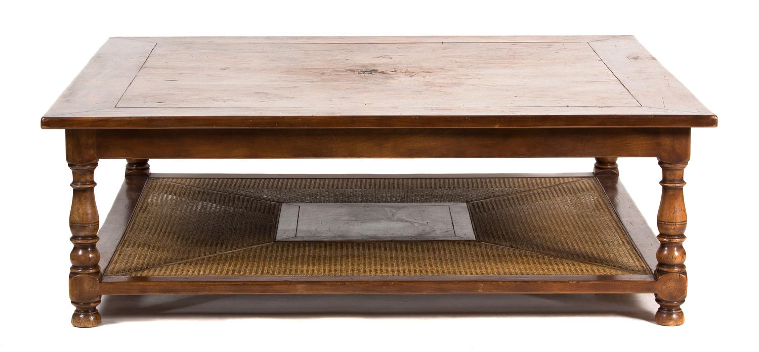 A Contemporary Mahogany Oversize Square Coffee Table Height 20 x width 60 x depth 60 inches. — 20TH CENTURY