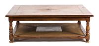 A Contemporary Mahogany Oversize Square Coffee Table Height 20 x width 60 x depth 60 inches. — 20TH CENTURY