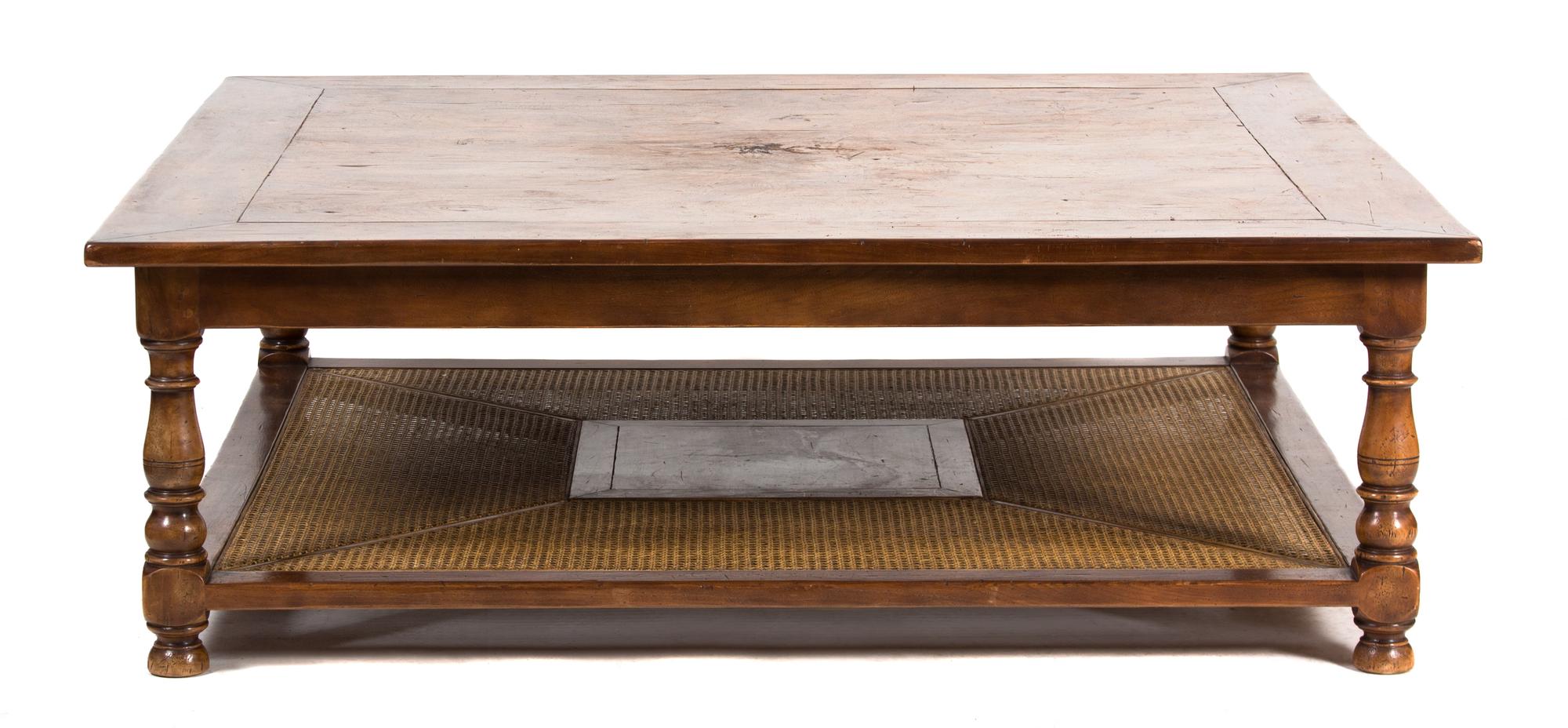 A Contemporary Mahogany Oversize Square Coffee Table Height 20 x width 60 x depth 60 inches. — 20TH CENTURY