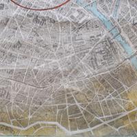 A Blondel La Rougery Map of Paris, after Georges Peltier 85" W x 78" D — France, 1966