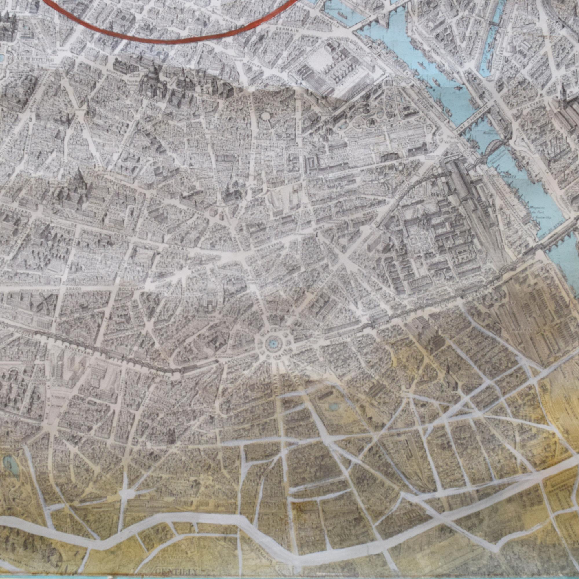 A Blondel La Rougery Map of Paris, after Georges Peltier 85" W x 78" D — France, 1966