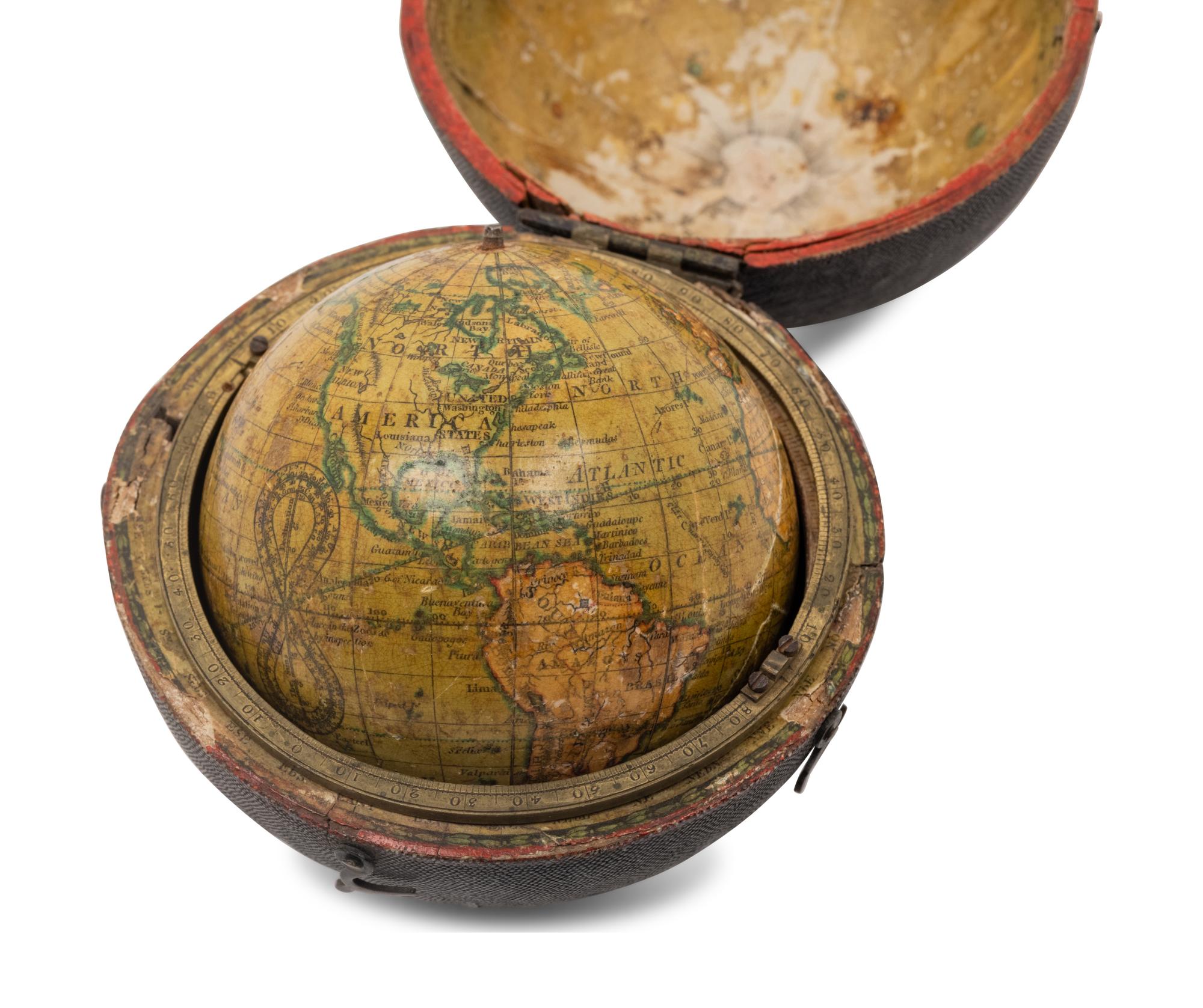 A Newton & Son Three-Inch Terrestrial Pocket Globe