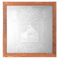 A Frosted and Etched Window Depicting the USS Maine