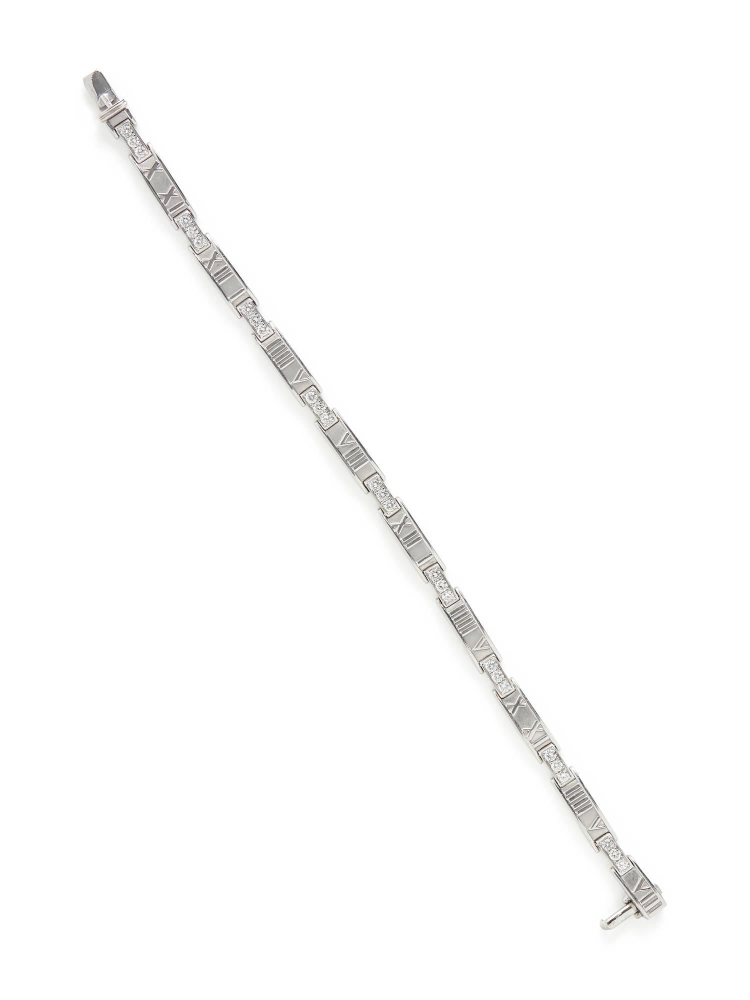 TIFFANY & CO., WHITE GOLD AND DIAMOND 'ATLAS' BRACELET