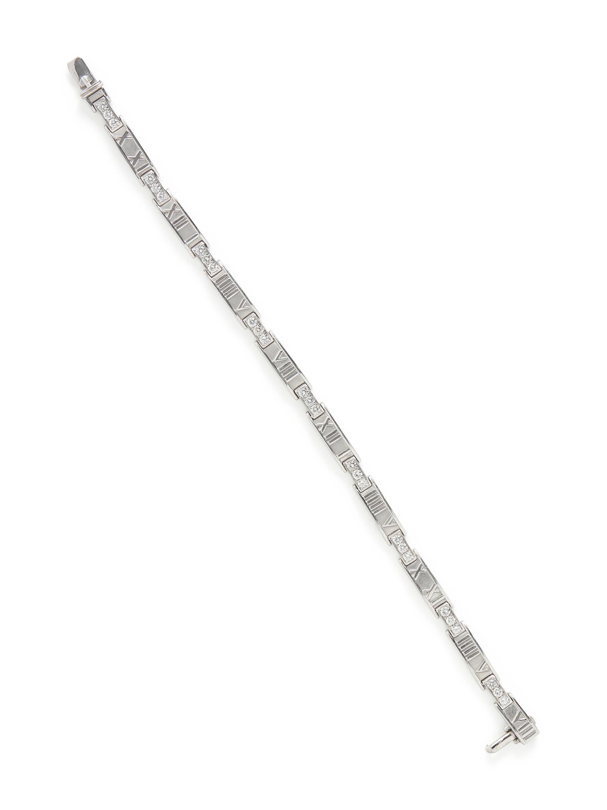 TIFFANY & CO., WHITE GOLD AND DIAMOND 'ATLAS' BRACELET