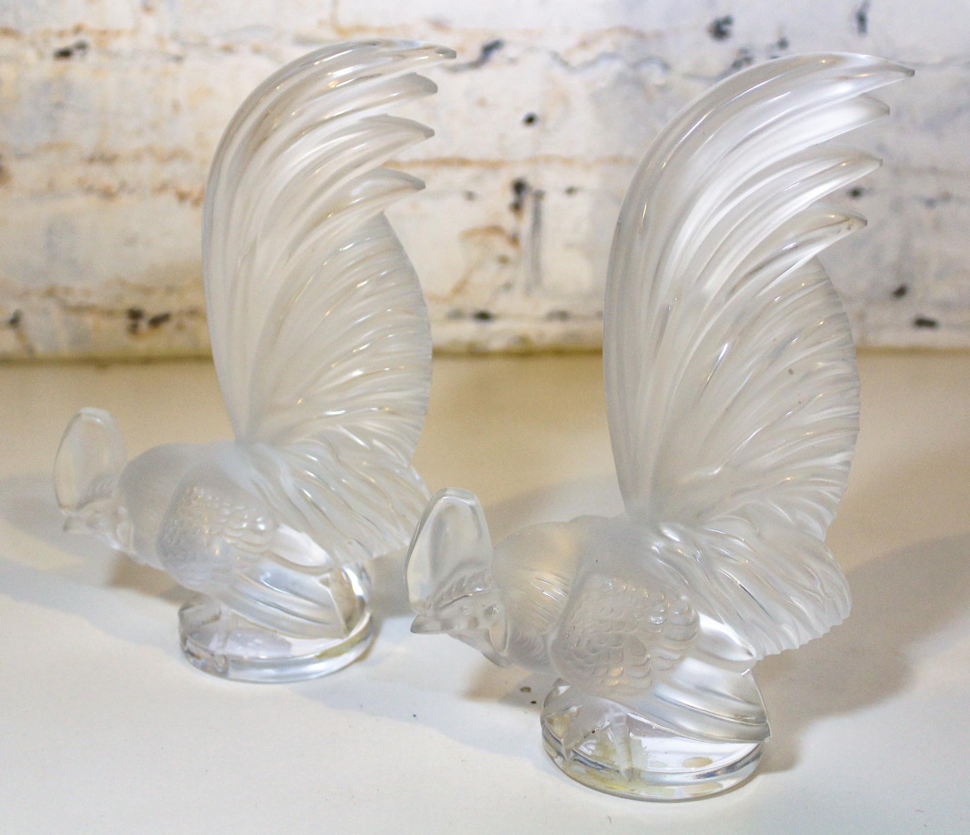 Two Lalique Mascots. Height 8 inches.