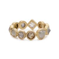 YELLOW GOLD AND COLORED DIAMOND BAND