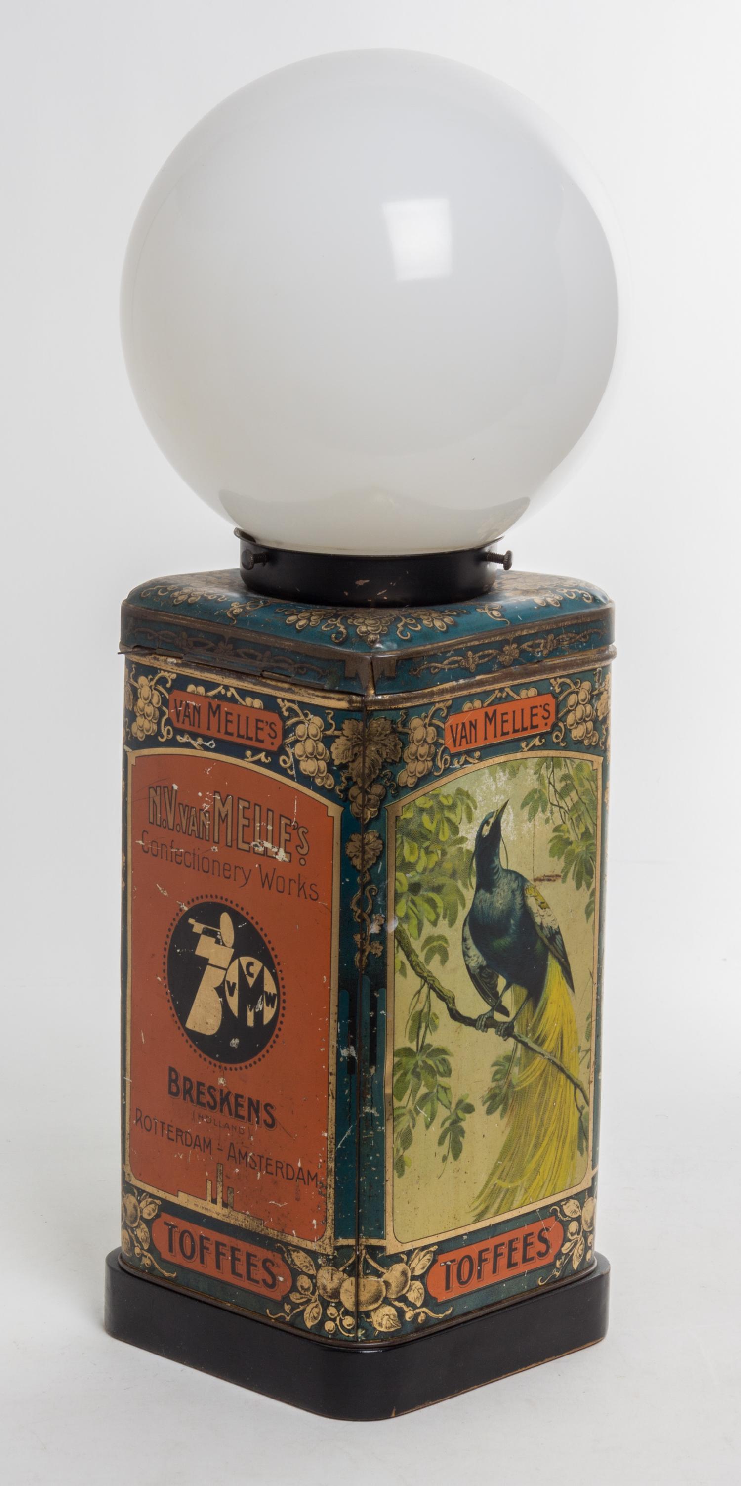 A Tole Canister, Van Melles Height 20 1/2 inches. — 19TH/20TH CENTURY
