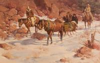 Gary Lawrence Niblett, (American, b. 1943), Sleigh Ride to Cimarron, 1983