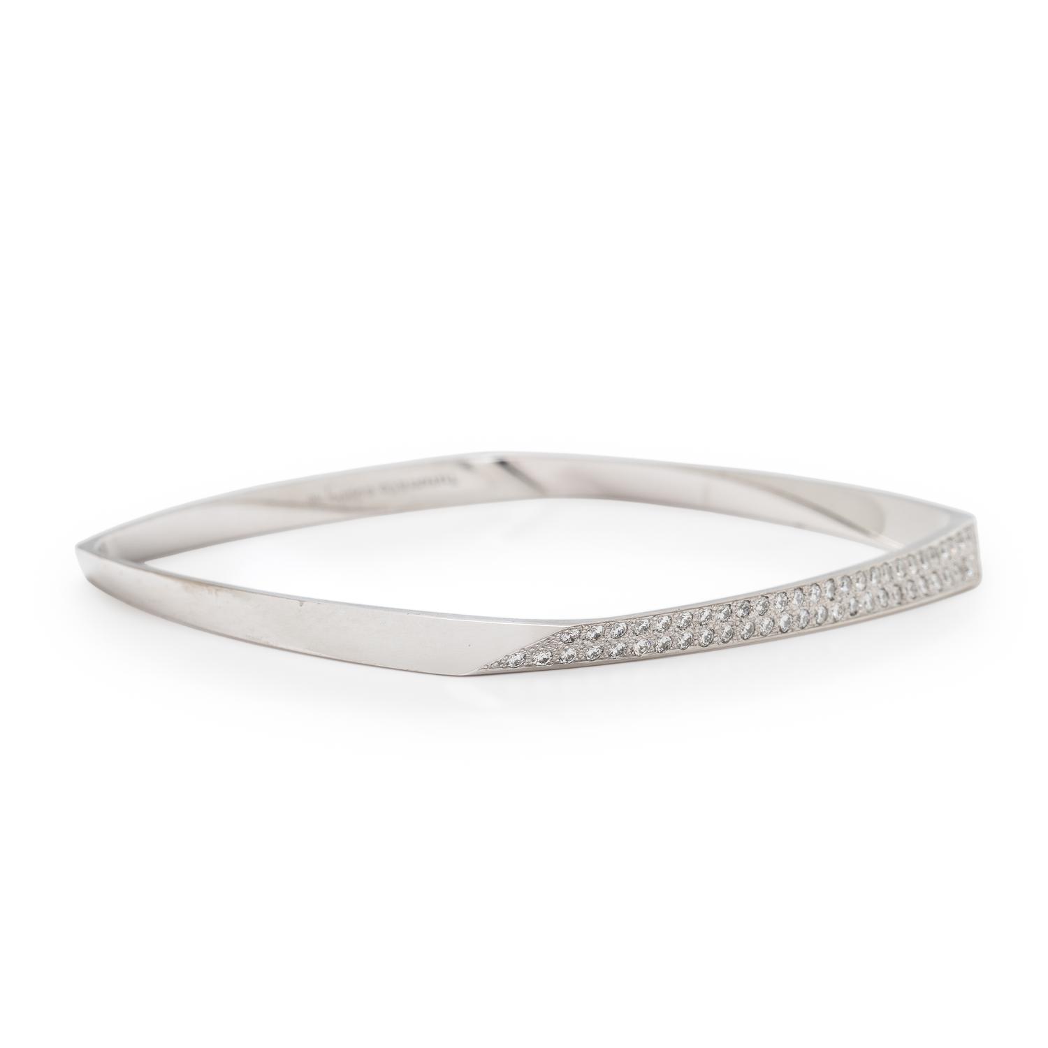 FRANK GEHRY FOR TIFFANY & CO., WHITE GOLD AND DIAMOND BANGLE BRACELET